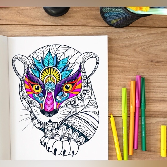 🐘 (5/$25) SPECTACULAR ANIMALS NEON COLOR BOOK 🐘 - Picture 3 of 4